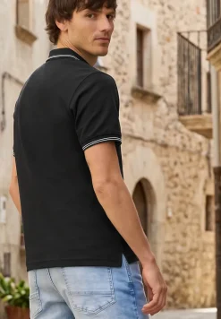Kurzarm Poloshirt mit Struktur