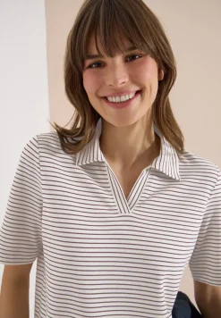 Kurzarm Poloshirt mit Streifen