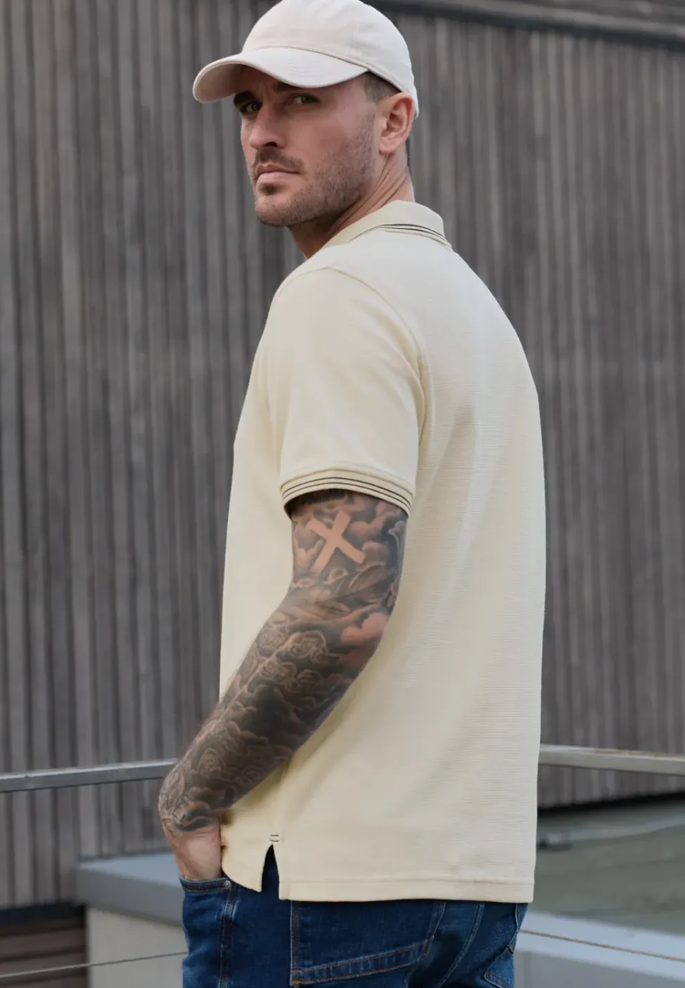 Kurzarm Poloshirt mit Struktur