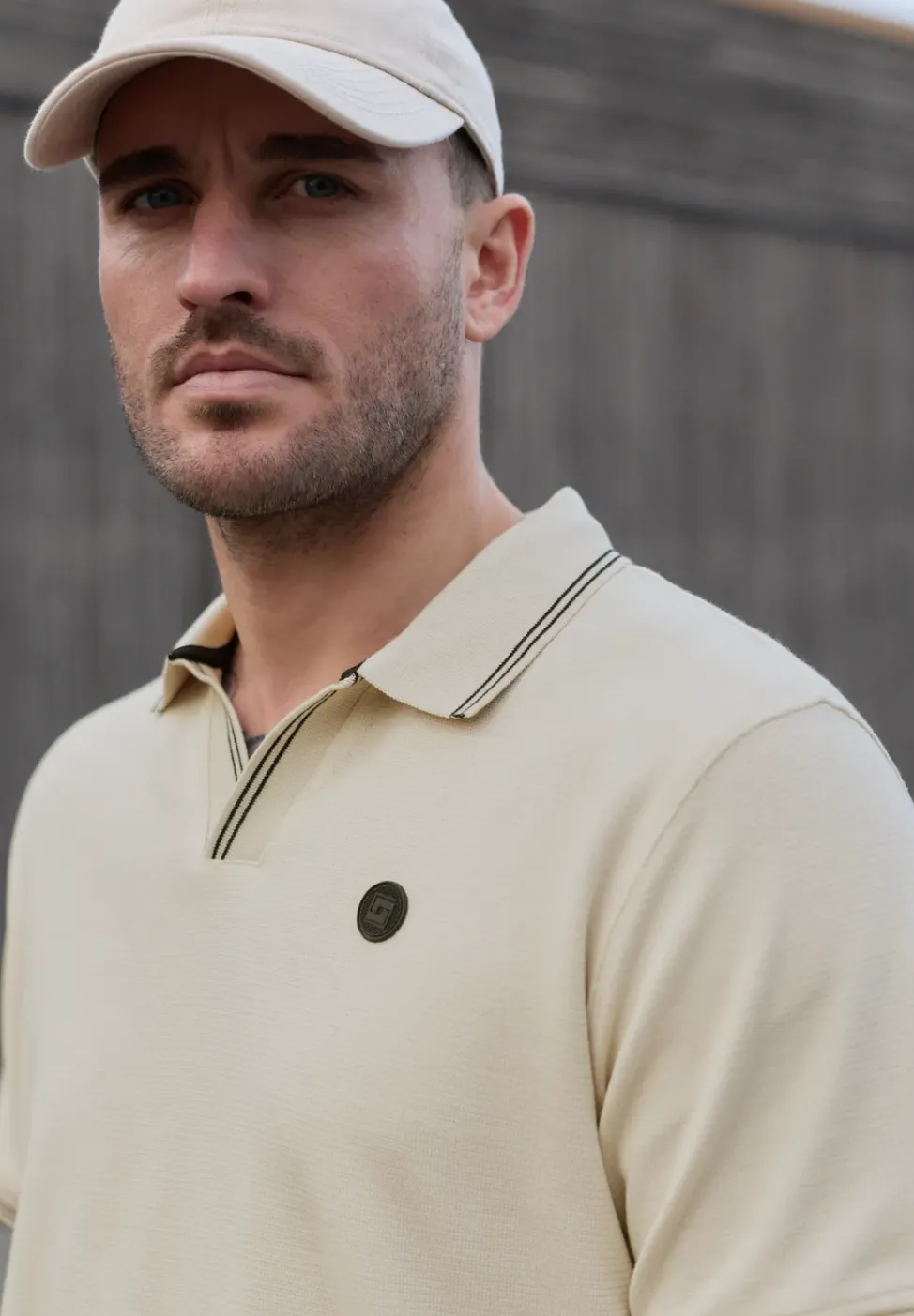 Kurzarm Poloshirt mit Struktur