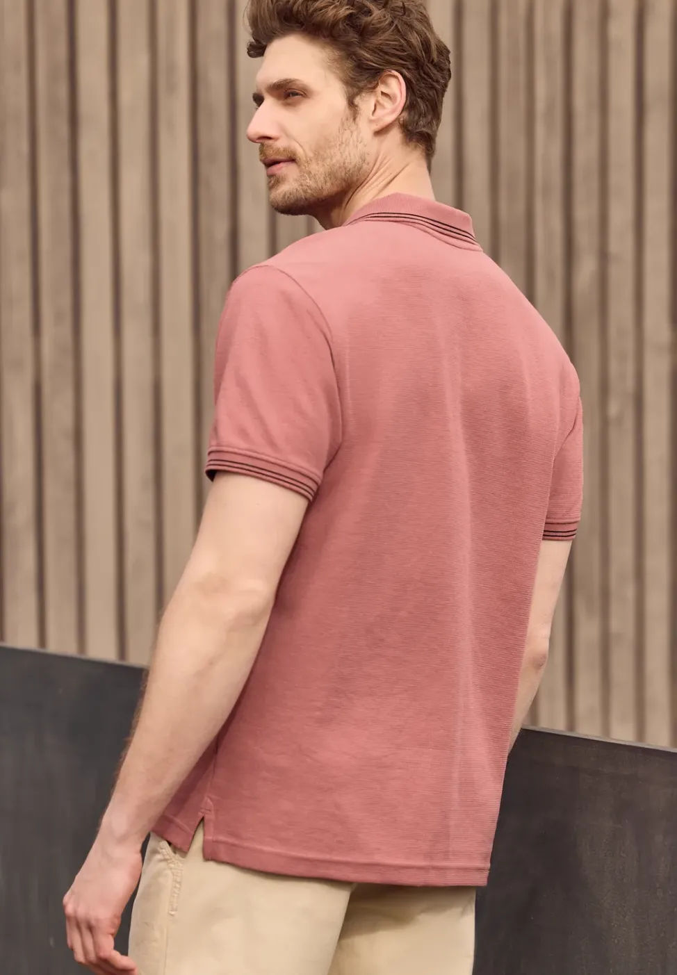 Kurzarm Poloshirt mit Struktur
