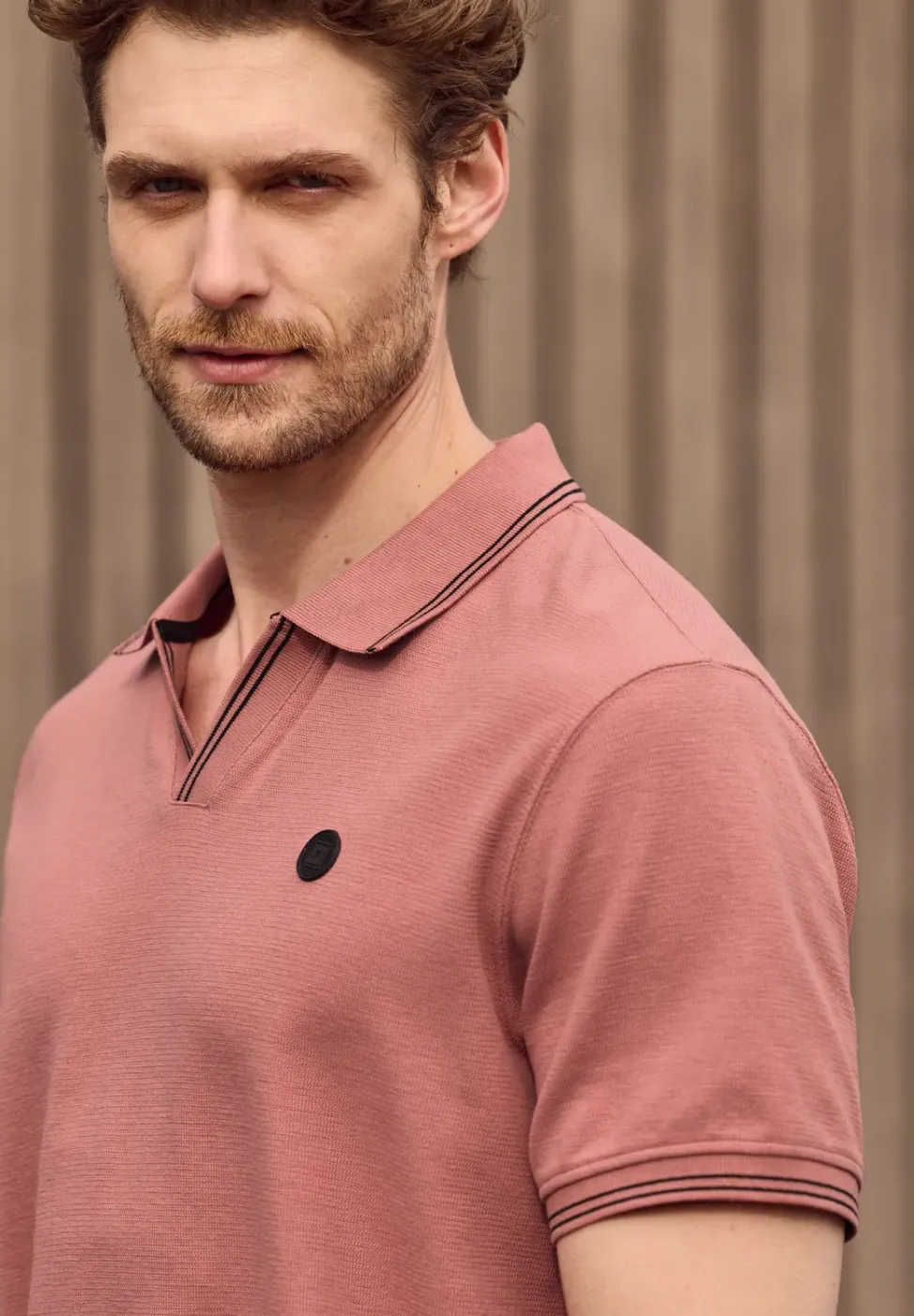 Kurzarm Poloshirt mit Struktur