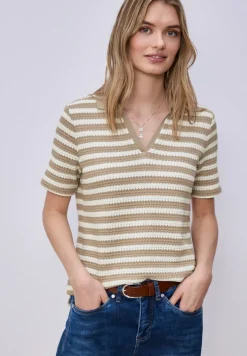 Kurzarm Poloshirt mit Streifen