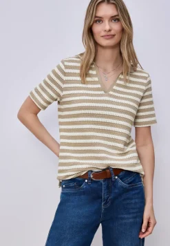 Kurzarm Poloshirt mit Streifen
