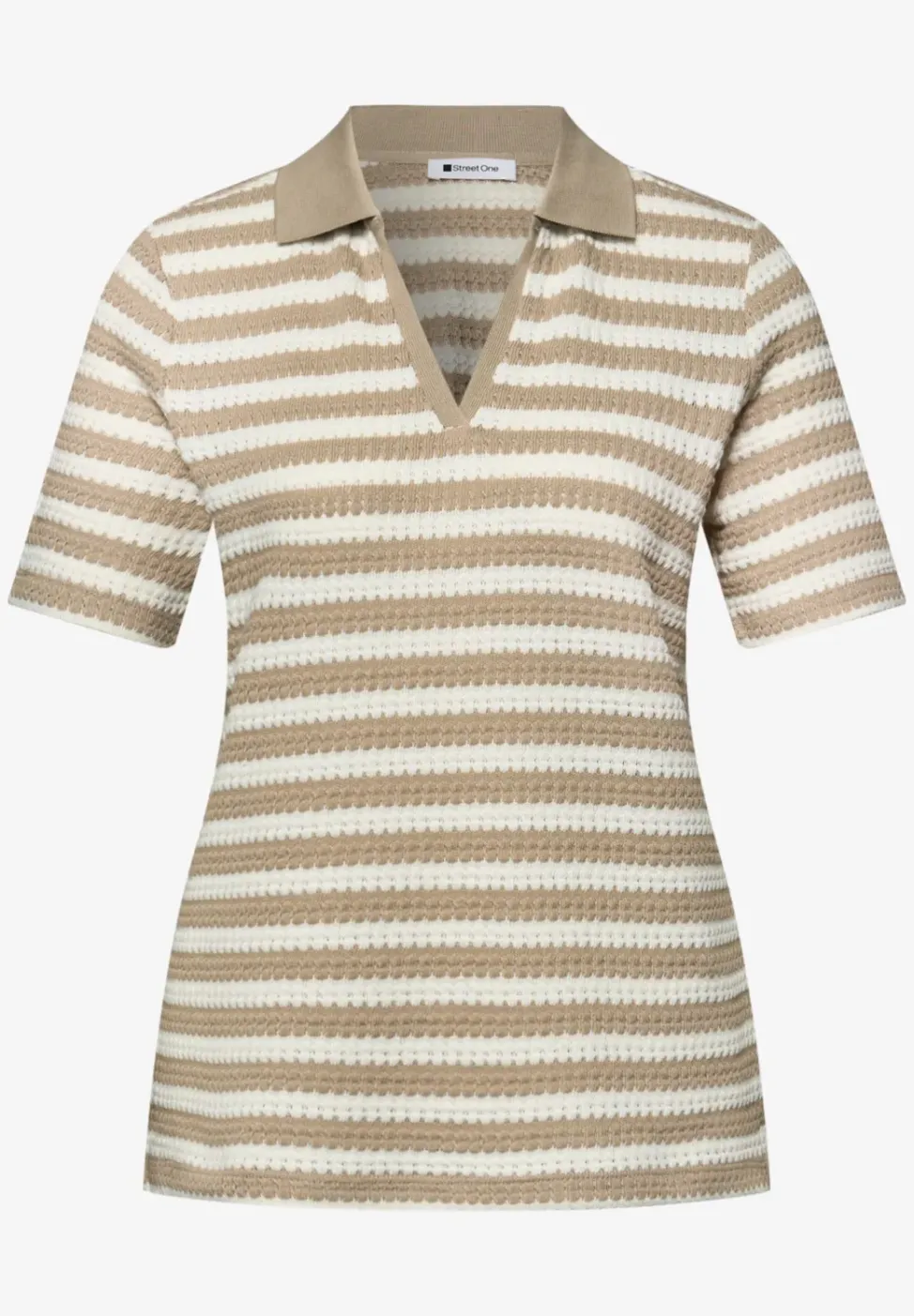 Kurzarm Poloshirt mit Streifen