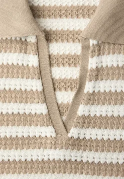 Kurzarm Poloshirt mit Streifen