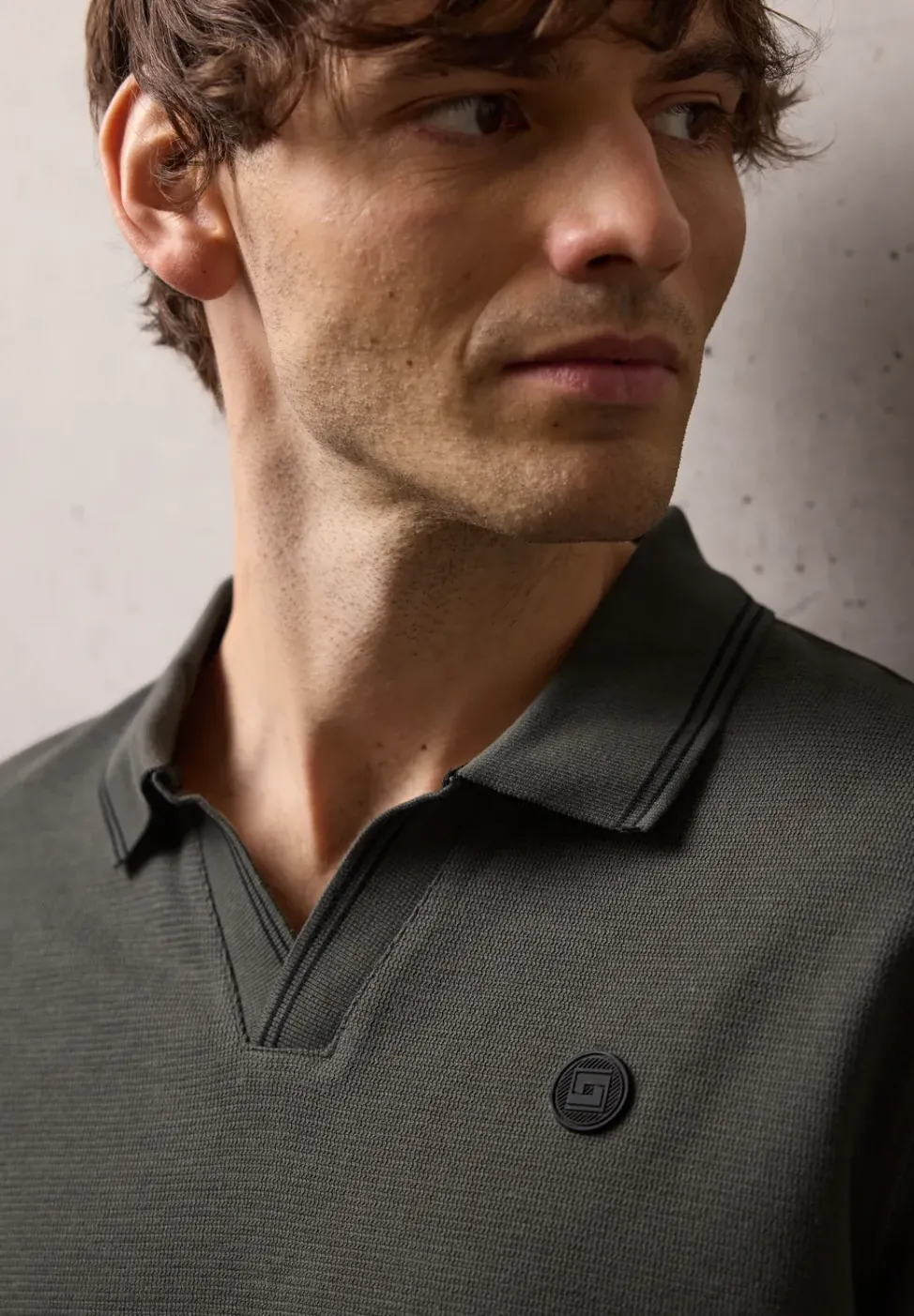 Kurzarm Poloshirt mit Struktur