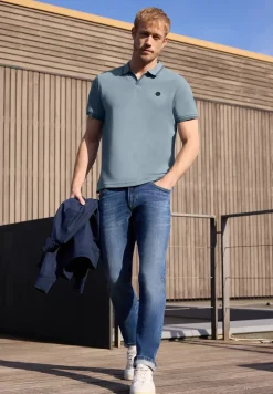 Kurzarm Poloshirt mit Struktur