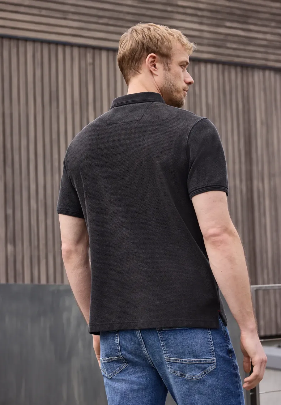 Kurzarm Poloshirt mit Struktur
