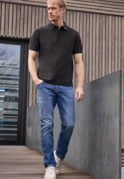 Kurzarm Poloshirt mit Struktur