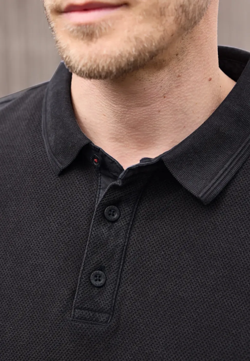 Kurzarm Poloshirt mit Struktur