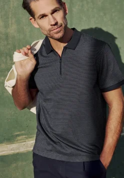 Kurzarm Poloshirt mit Zipperdetail