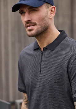 Kurzarm Poloshirt mit Zipperdetail