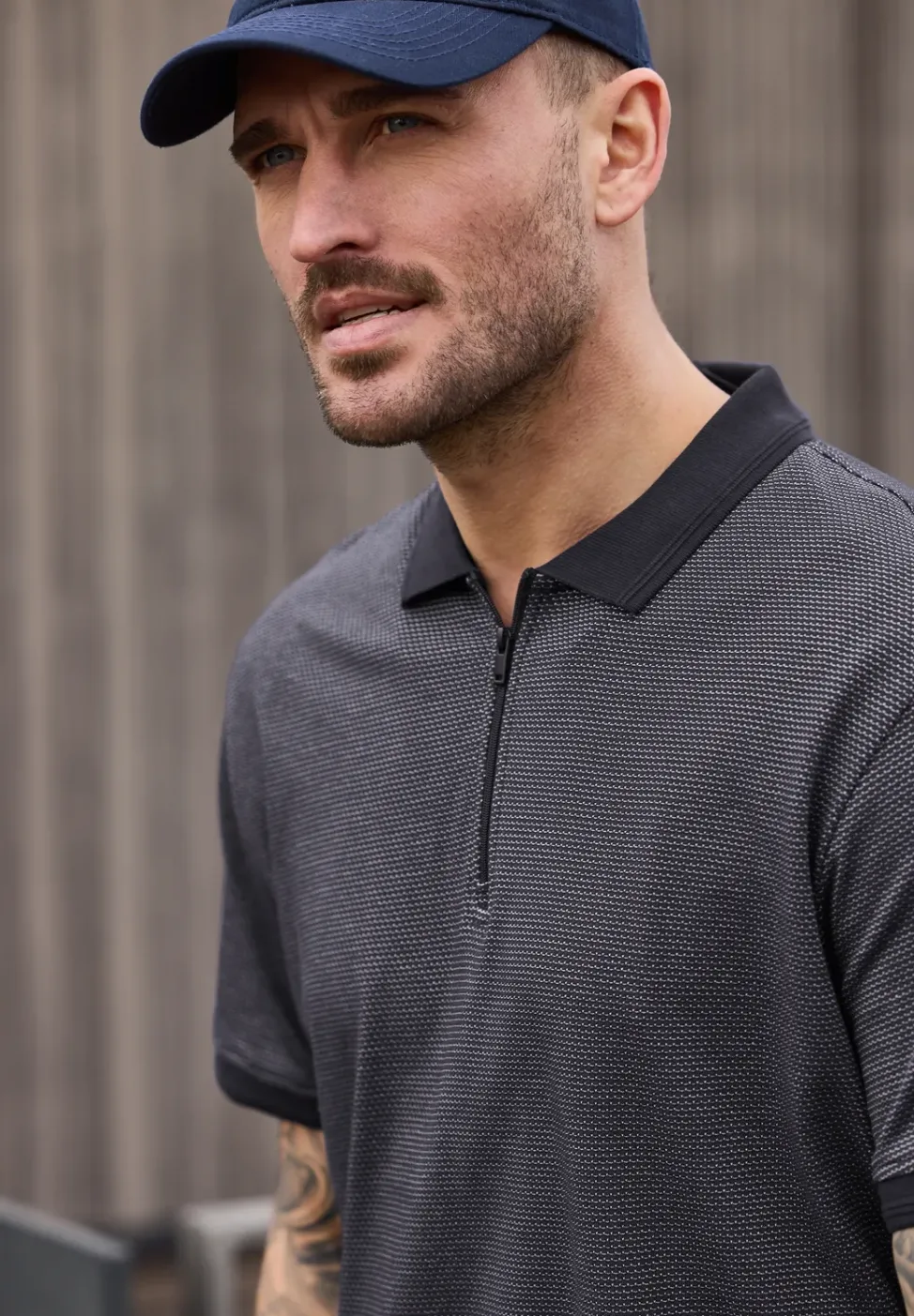 Kurzarm Poloshirt mit Zipperdetail