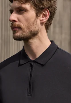 Kurzarm Poloshirt mit Zipper