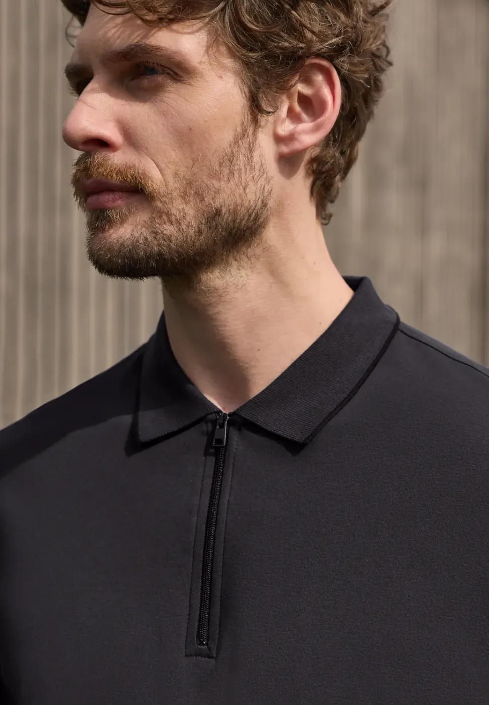 Kurzarm Poloshirt mit Zipper