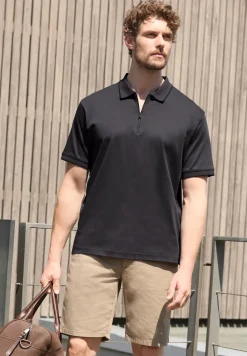 Kurzarm Poloshirt mit Zipper