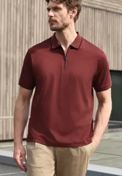 Kurzarm Poloshirt mit Zipper