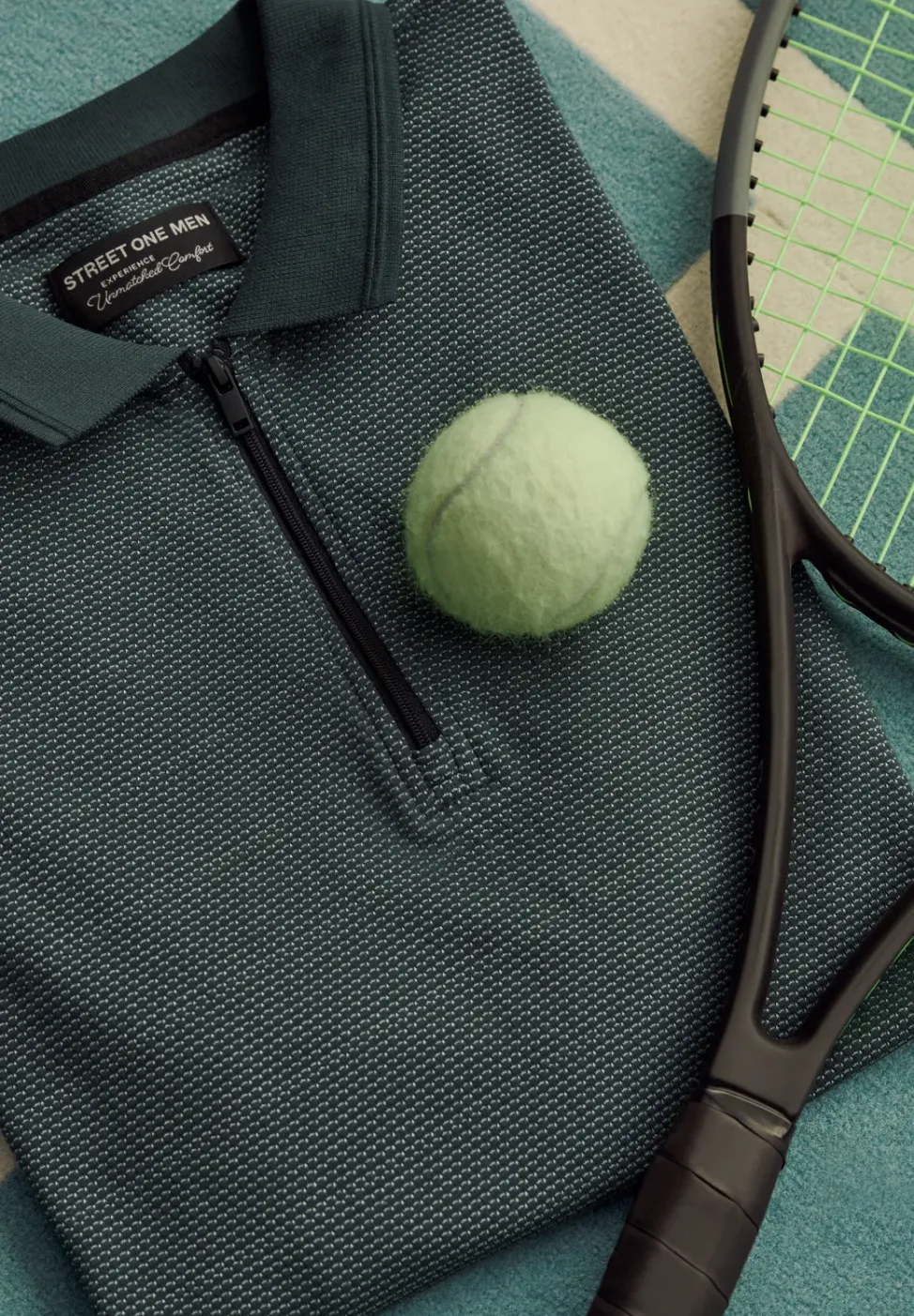 Kurzarm Poloshirt mit Zipperdetail