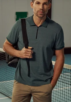 Kurzarm Poloshirt mit Zipperdetail
