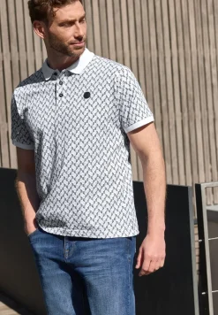 Kurzarm Polosirt mit Allover-Print