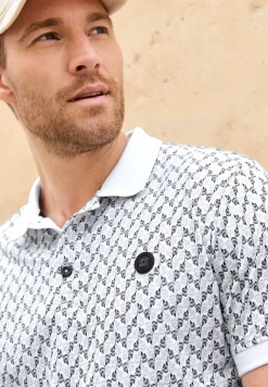 Kurzarm Polosirt mit Allover-Print