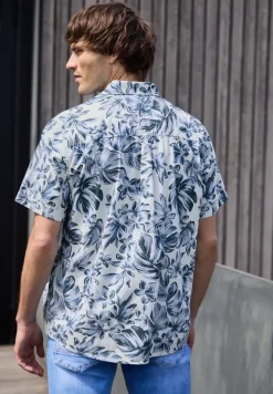 Kurzarm Popeline Hemd mit Print