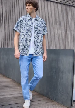 Kurzarm Popeline Hemd mit Print