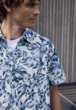 Kurzarm Popeline Hemd mit Print