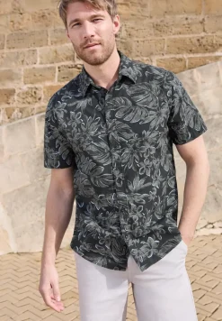 Kurzarm Popeline Hemd mit Print