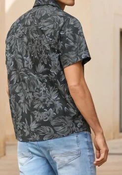 Kurzarm Popeline Hemd mit Print