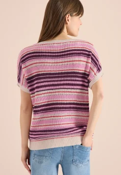 Kurzarm Pullover aus Bändchengarn