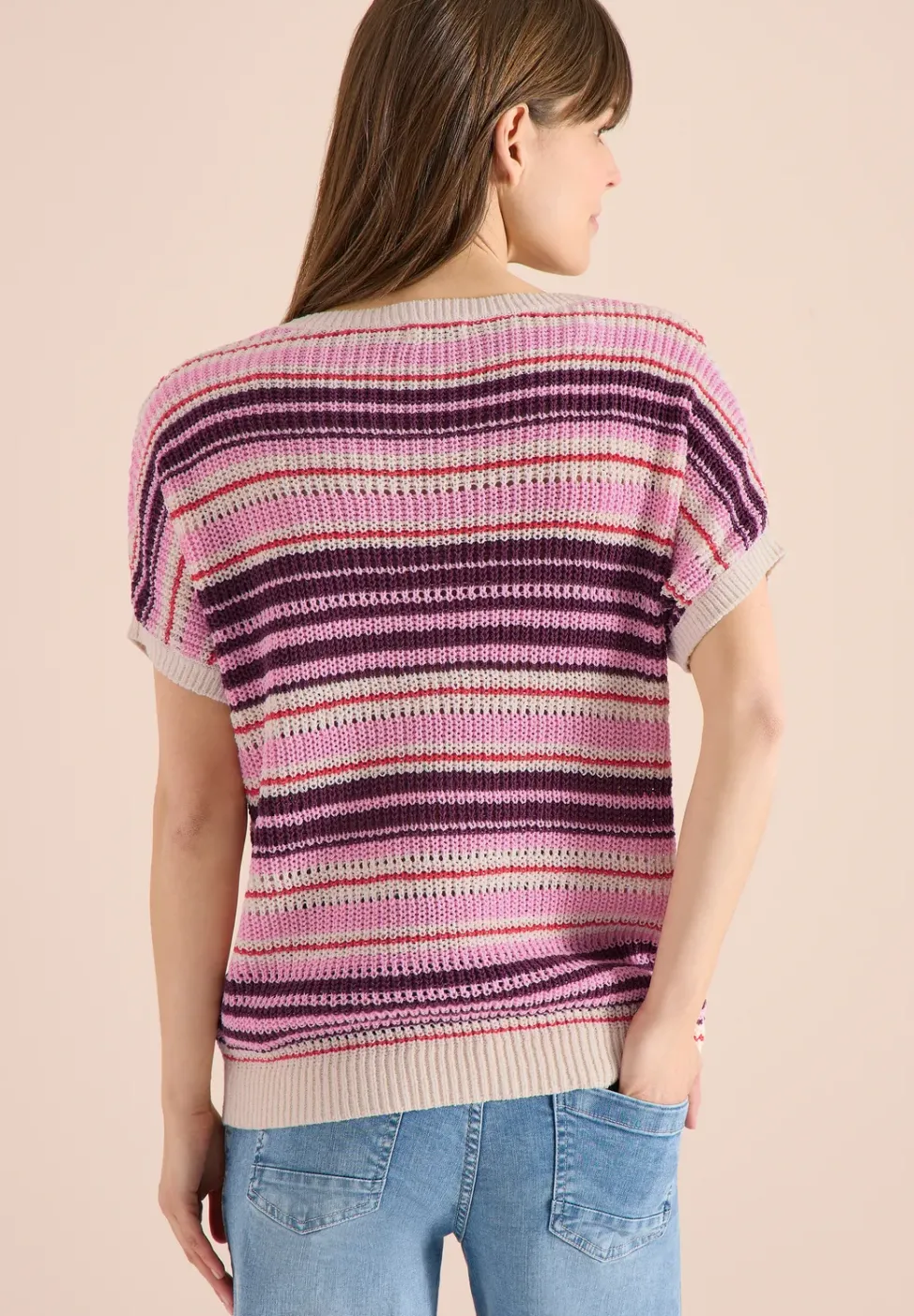 Kurzarm Pullover aus Bändchengarn