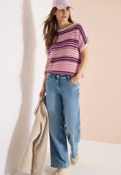 Kurzarm Pullover aus Bändchengarn