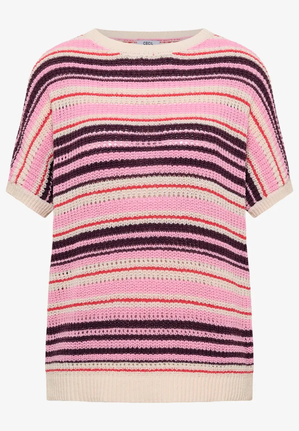 Kurzarm Pullover aus Bändchengarn