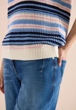 Kurzarm Pullover aus Bändchengarn