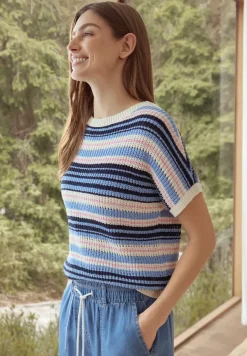 Kurzarm Pullover aus Bändchengarn