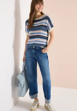 Kurzarm Pullover aus Bändchengarn