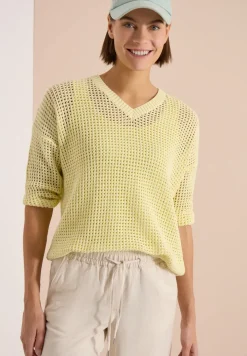 Kurzarm Pullover im Crochet-Look