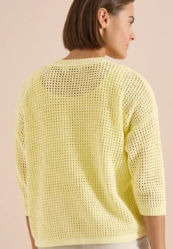 Kurzarm Pullover im Crochet-Look