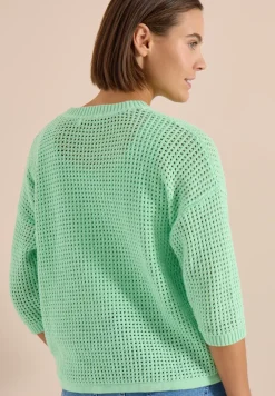 Kurzarm Pullover im Crochet-Look
