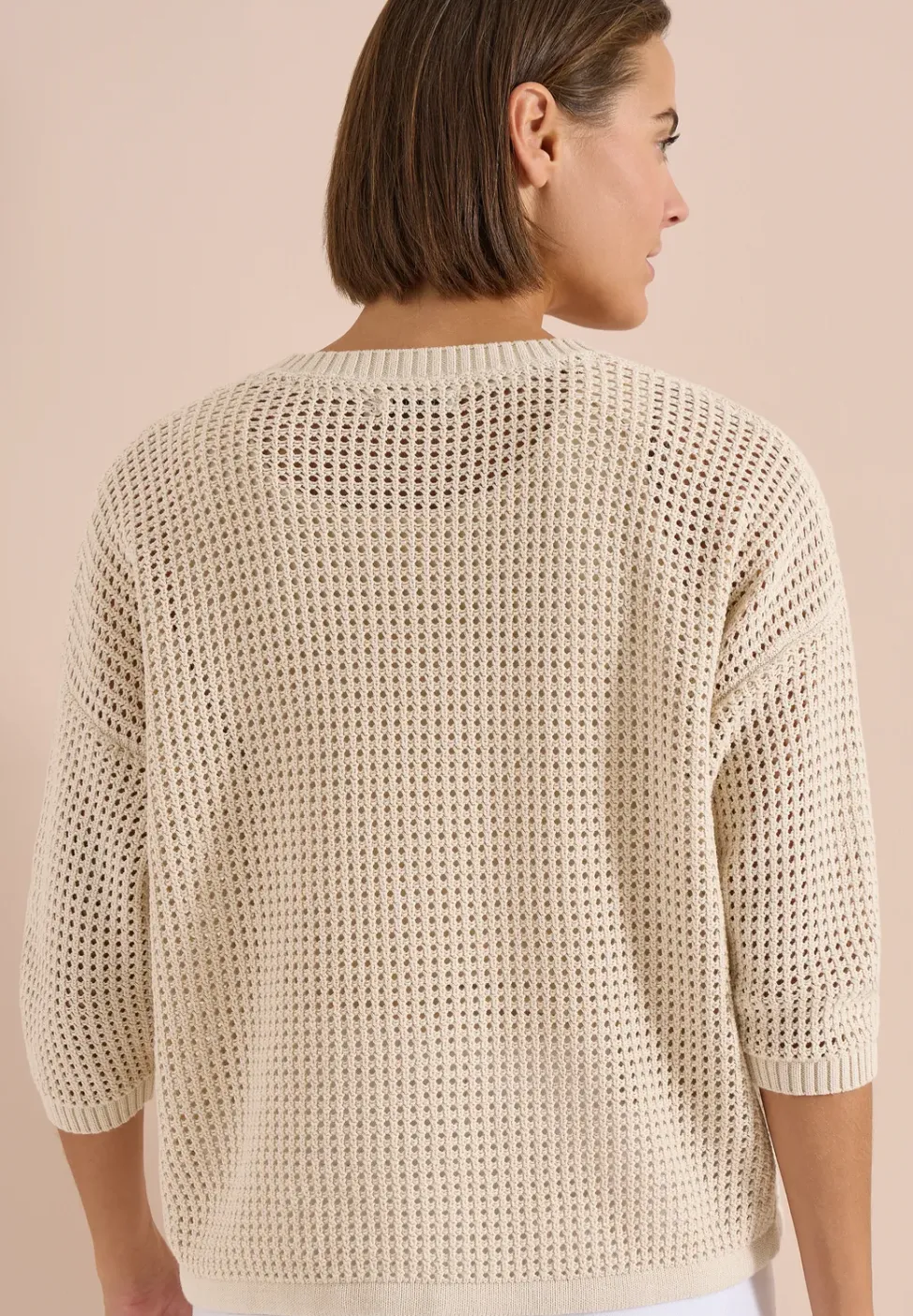 Kurzarm Pullover im Crochet-Look