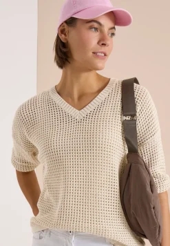 Kurzarm Pullover im Crochet-Look