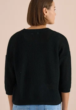 Kurzarm Pullover im Crochet-Look