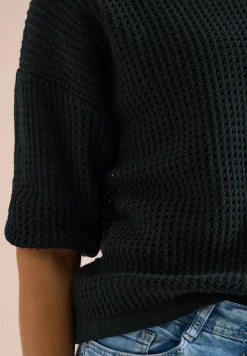 Kurzarm Pullover im Crochet-Look