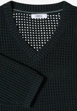 Kurzarm Pullover im Crochet-Look