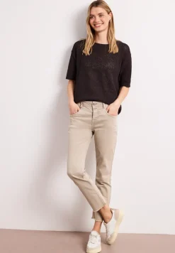 Kurzarm Pullover mit Mesh-Struktur