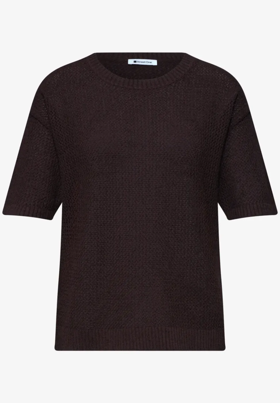 Kurzarm Pullover mit Mesh-Struktur