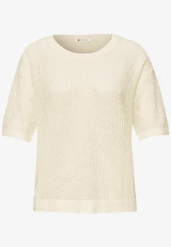 Kurzarm Pullover mit Mesh-Struktur