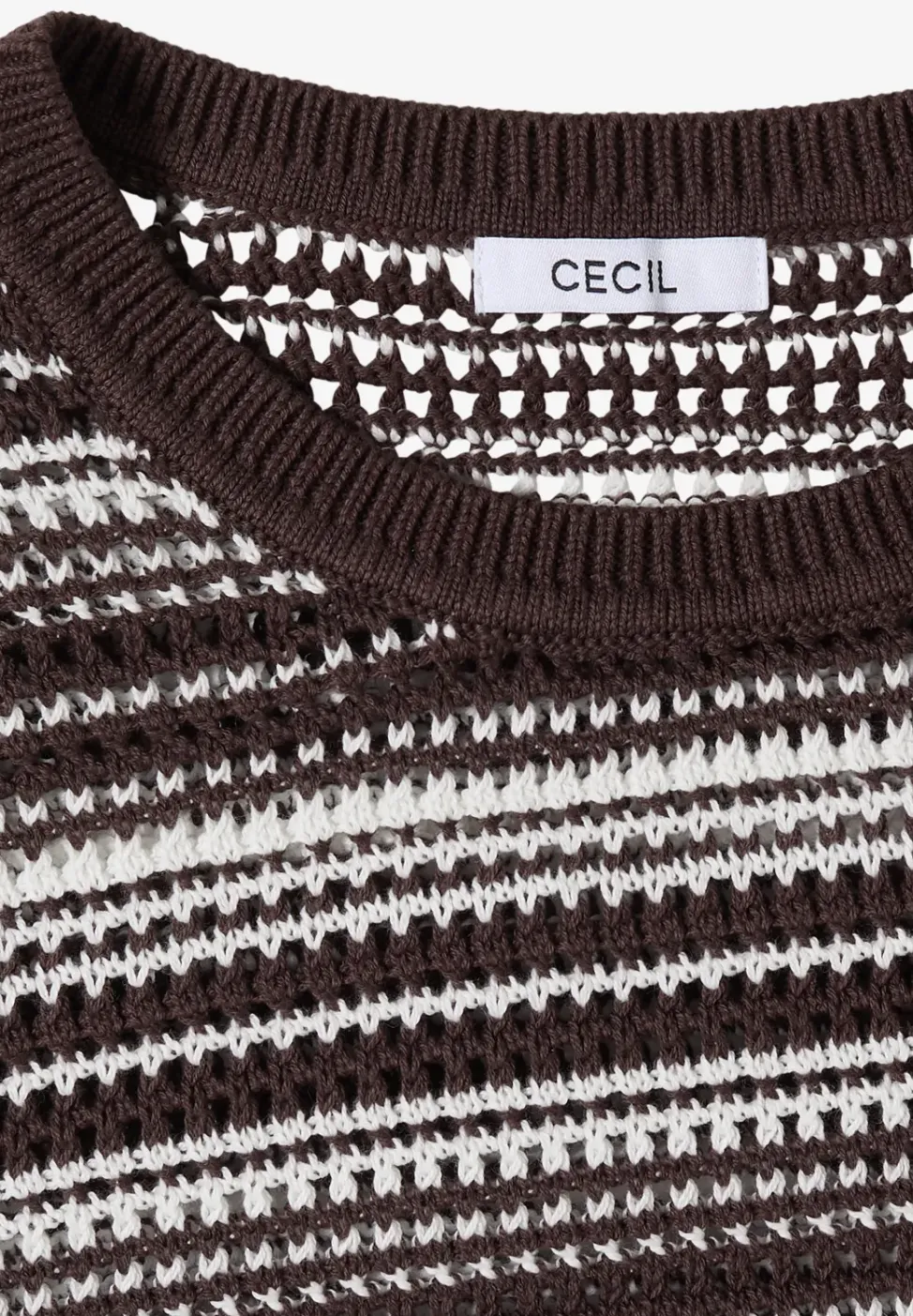 Kurzarm Pullover mit Rundhals und Streifen
